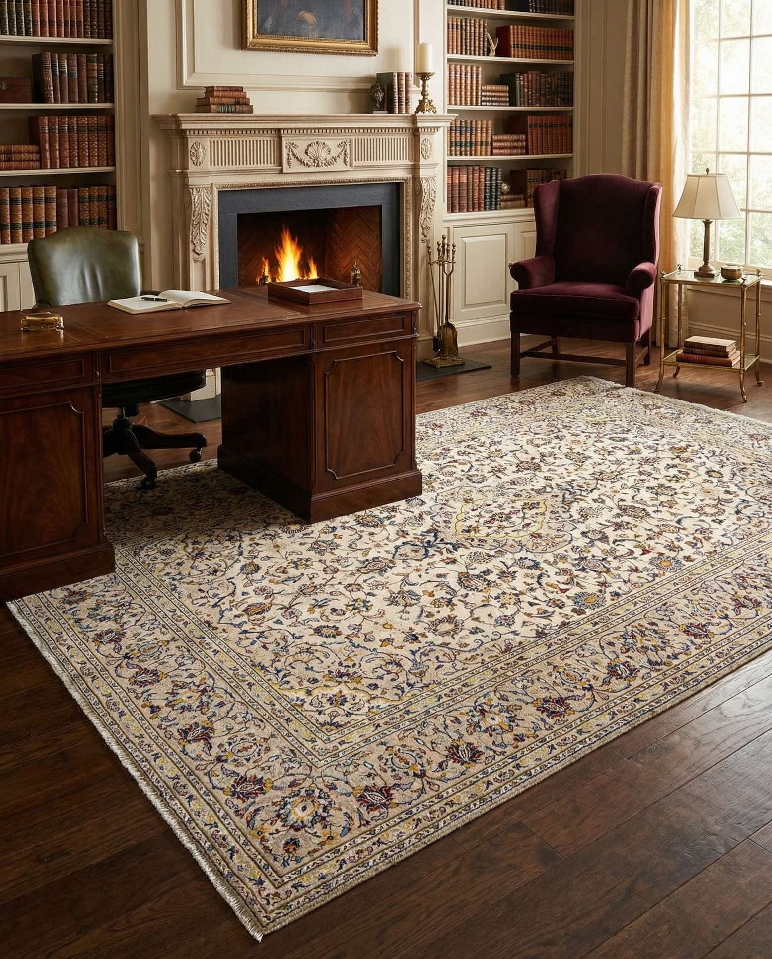 6' 5 x 9' 8 Kashan Wool Rug