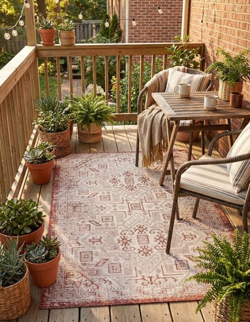 4' x 6' Easy-Clean Aztec Indoor / Outdoor Rug