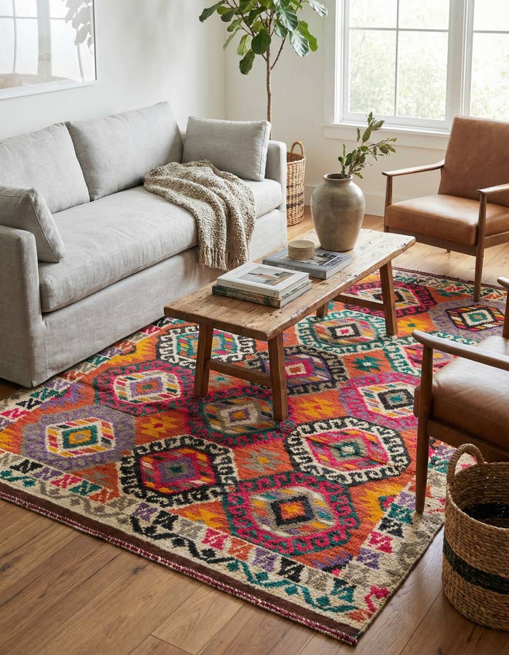 Detail image of 5' x 7'  Hand Knotted Darya Wool Rug