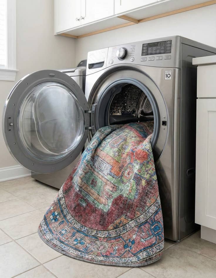 Detail image of 4' x 4'  Washable Maahru Round Rug