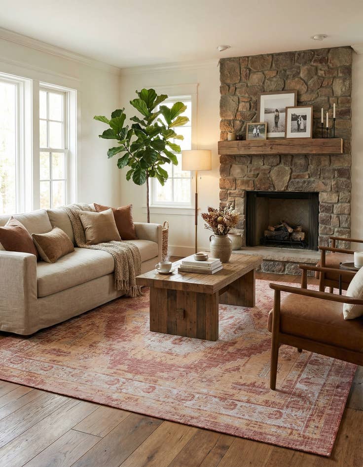 Detail image of 10' x 10'  Washable Traditional Indoor / Outdoor Square Rug