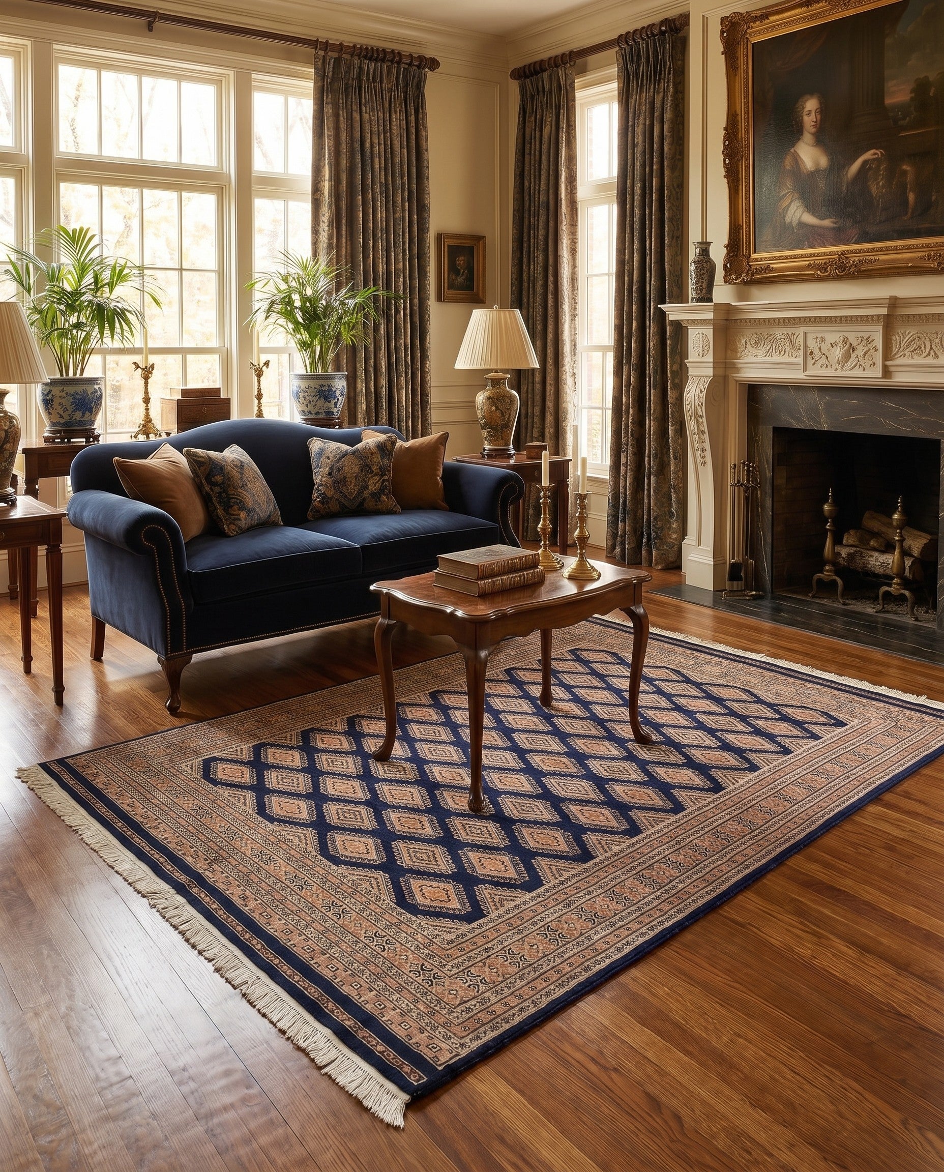 5' 6 x 8' Hand Knotted Bokhara Oriental Wool Rug