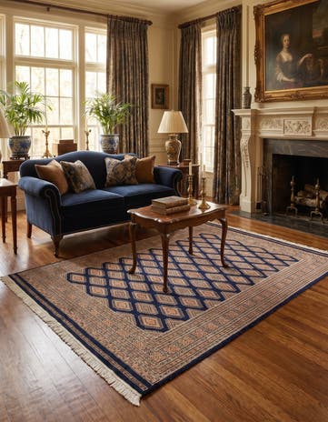 5' 6 x 8' Hand Knotted Bokhara Oriental Wool Rug