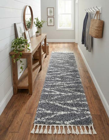 Gray Serenity Shag Runner Rug