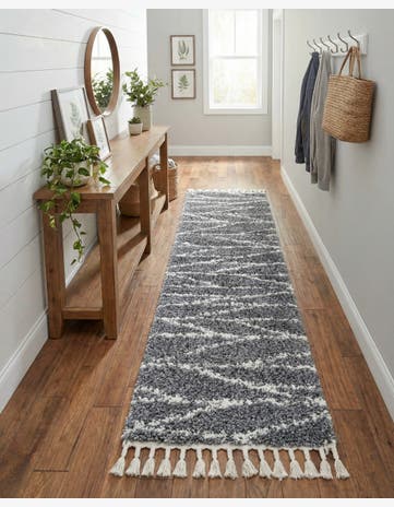 Gray Serenity Shag Runner Rug