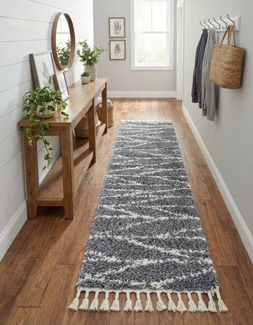 Gray Serenity Shag Runner Rug