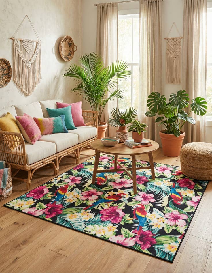 Detail image of 7' 10 x 7' 10  Washable Jill Zarin Caribbean Indoor / Outdoor Square Rug