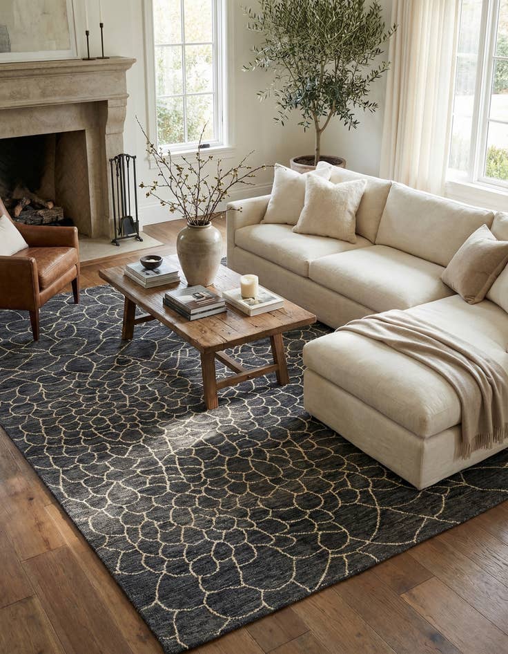 Detail image of 8' x 10'  Hand Knotted Moroccan Wool Rug