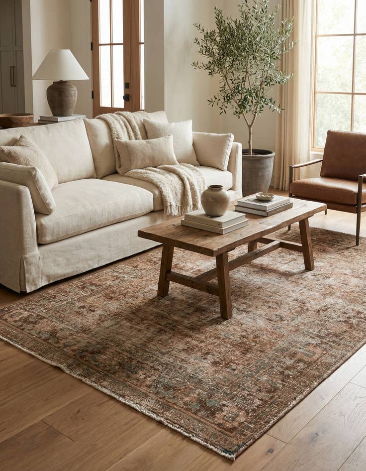 Detail image of 4' 3 x 7'  Hand Knotted Ultra Vintage Persian Wool Rug