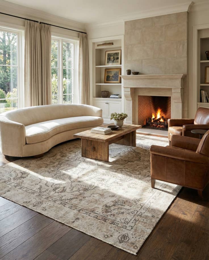 Detail image of 8' 10 x 12' Hand Knotted Ultra Vintage Persian Wool Rug
