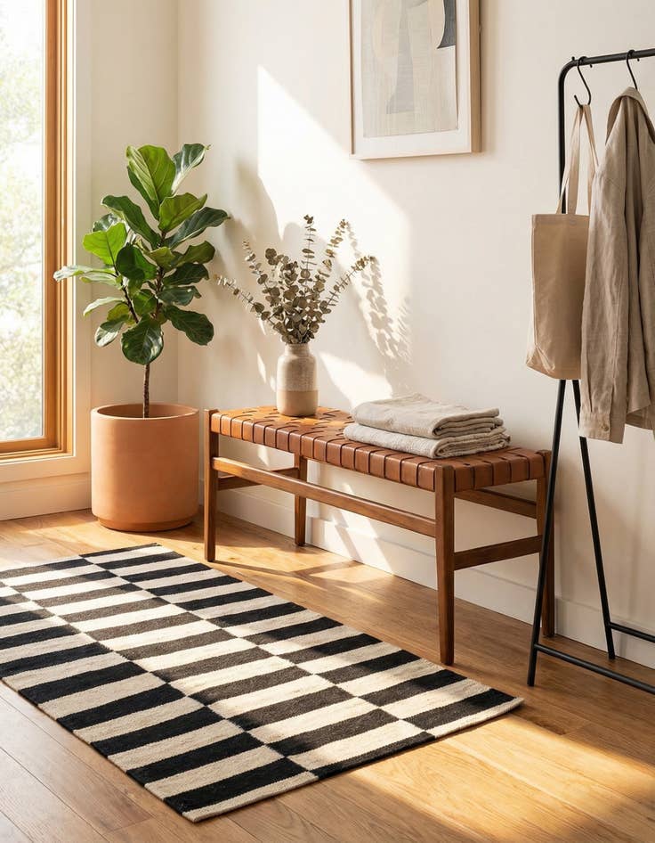 Detail image of 2' 6 x 3' 9  Hand Woven Kilim Modern Wool Rug