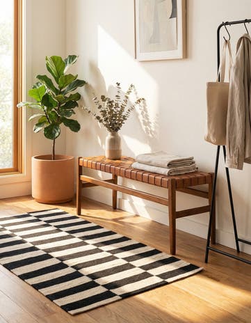 2' 6 x 3' 9 Hand Woven Kilim Modern Wool Rug
