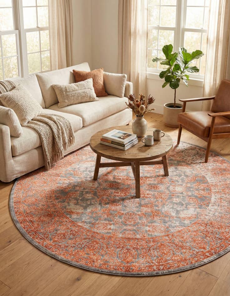 Detail image of  8' x 8' Modern Classical Round Rug