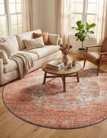 8' x 8' Modern Classical Round Rug