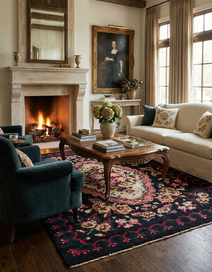 Detail image of  8' x 10' 2  Hand Knotted Darya Wool Rug