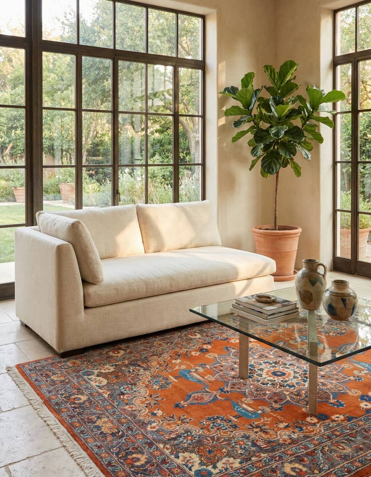 Detail image of  4' 2 x 6' 5  Hand Knotted Mood Persian Wool Rug