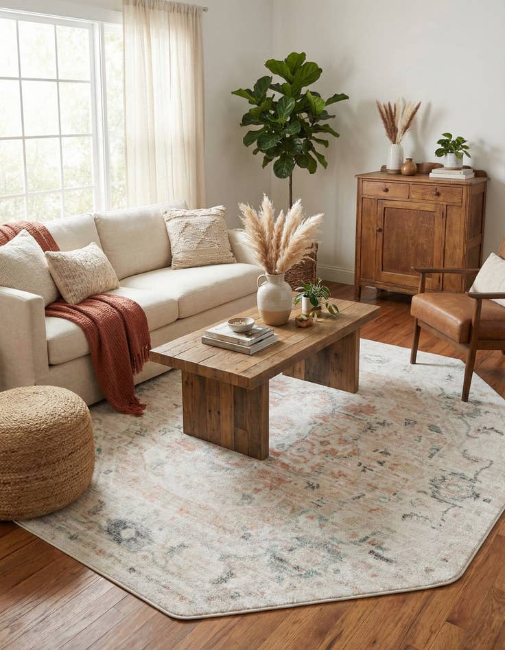 Detail image of 7' 10 x 7' 10 Madeline Vintage Octagon Rug