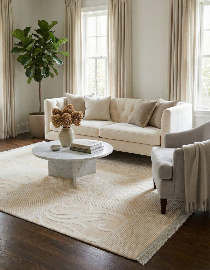 Detail image of  5' 9 x 8' 2  Hand Knotted Darya Wool Rug