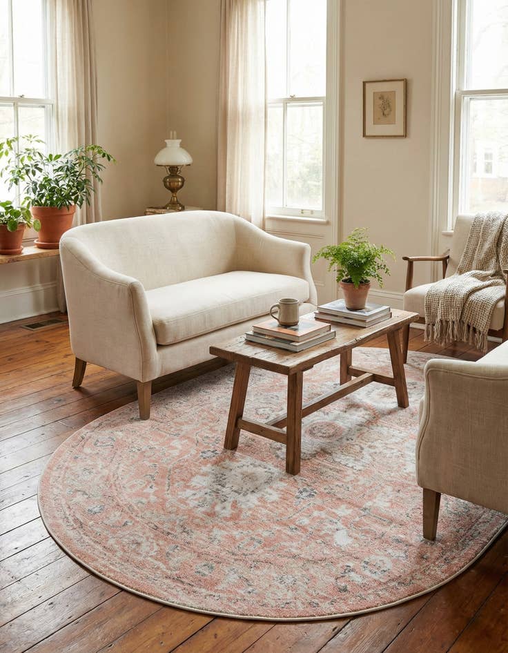 Detail image of 6' x 9' Madeline Vintage Oval Rug