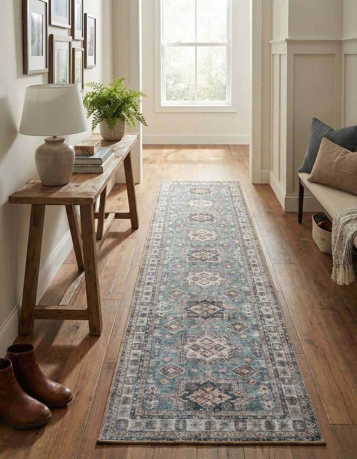Detail image of 2' 7 x 10' Washable Timeless Runner Rug