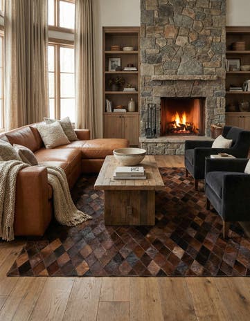 5' 7 x 7' 11 Cowhide Stocks Rug