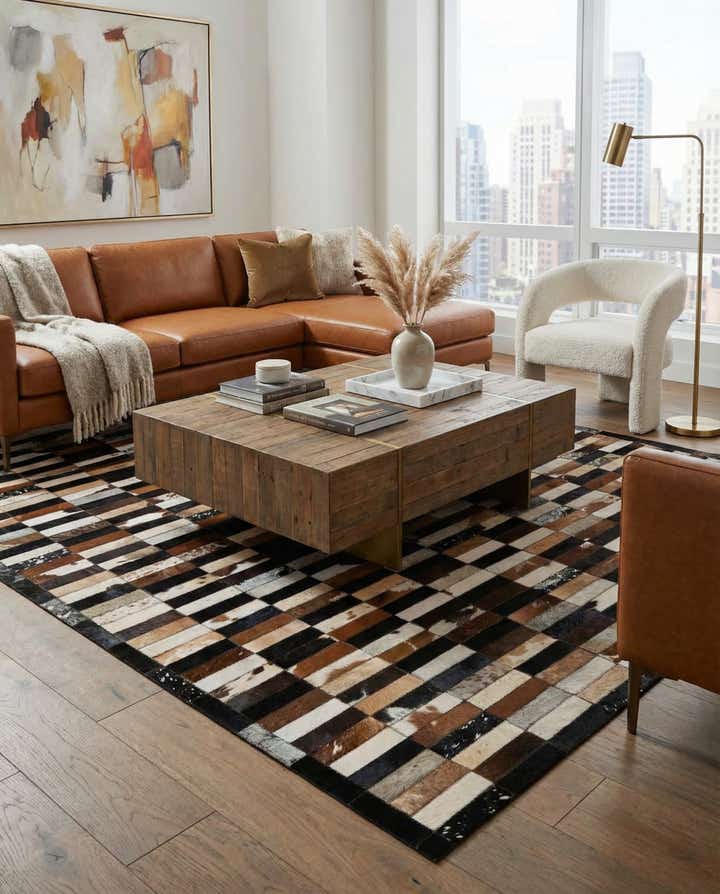 5' 3 x 8' 2 Cowhide - Patchwork Rug