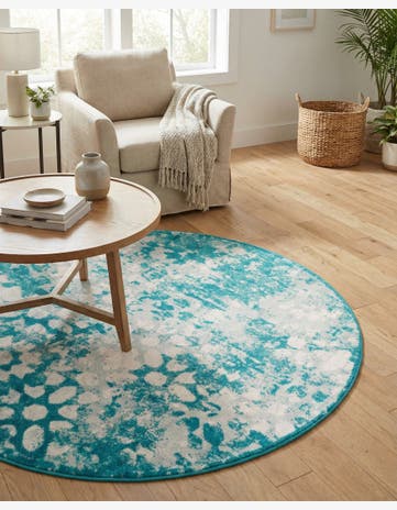 Turquoise Monaco Round Rug