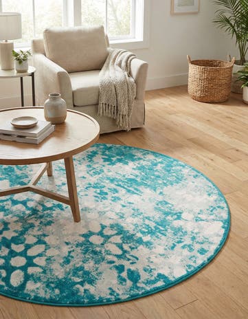 Turquoise Monaco Round Rug