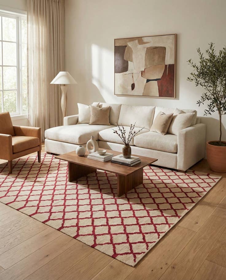 Detail image of 6' 11 x 9' 8 Hand Woven Kilim Modern Wool Rug