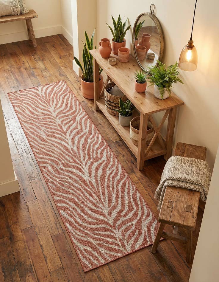 Detail image of 2' x 6' Easy-Clean Safari Indoor / Outdoor Runner Rug