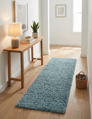 2' x 6' 5 Solid Shag Runner Rug