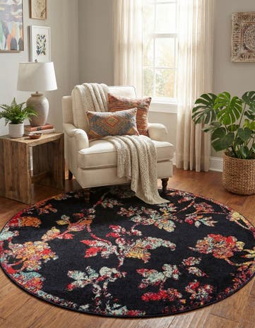 Navy Blue Madeline Round Rug