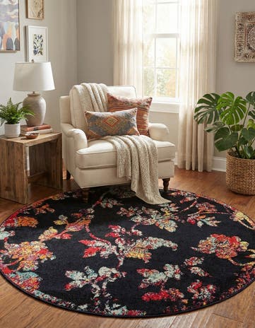 Navy Blue Madeline Round Rug