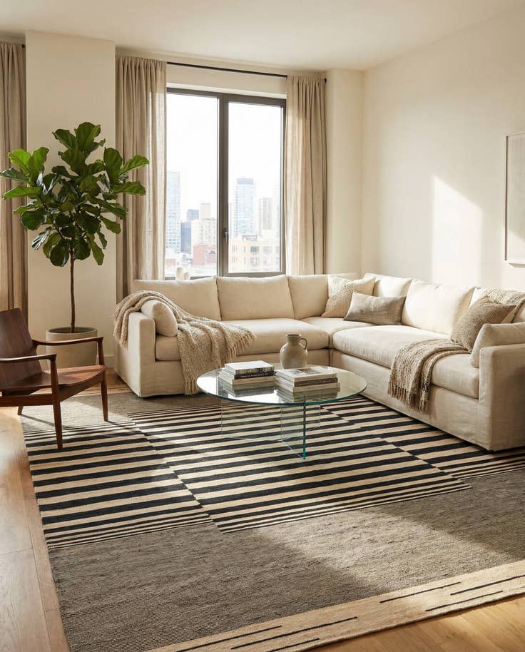 Detail image of 8' 2 x 9' 8 Hand Woven Kilim Modern Wool Rug