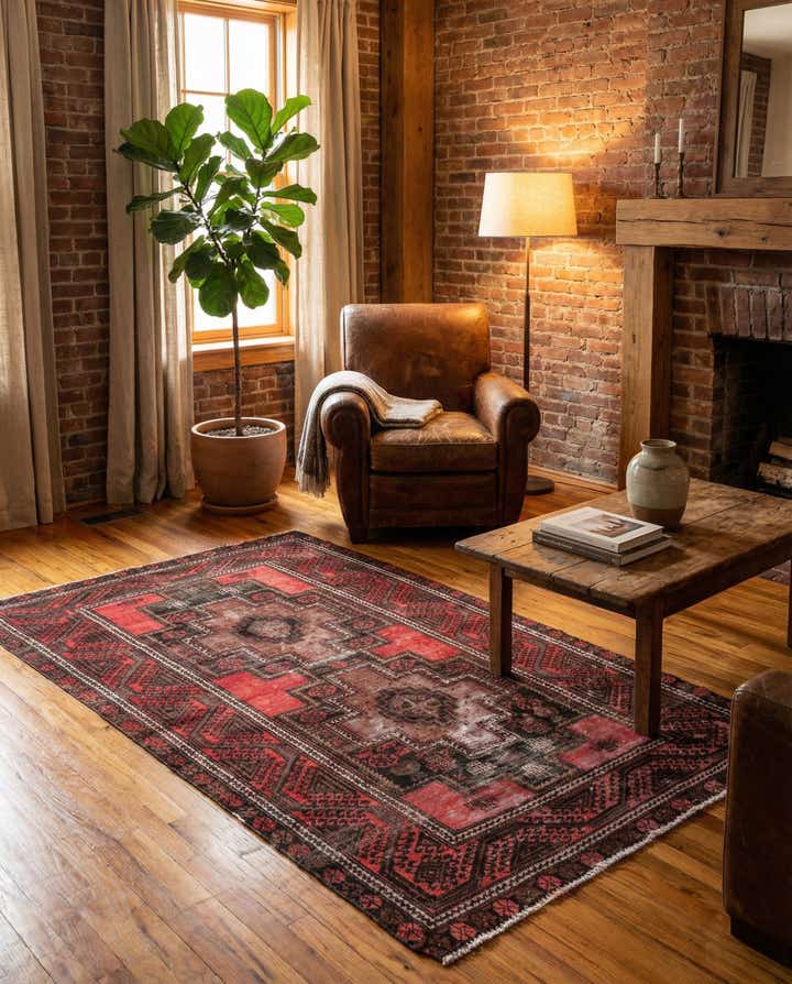 3' 8 x 6' 10 Hand Knotted Ultra Vintage Persian Wool Rug