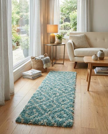  2' x 5' Lattice Shag Runner Rug