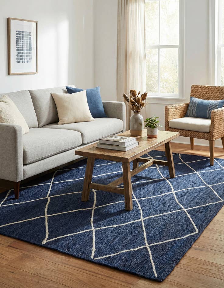 Detail image of 6' 1 x 9'  Hand Braided Jute Rug