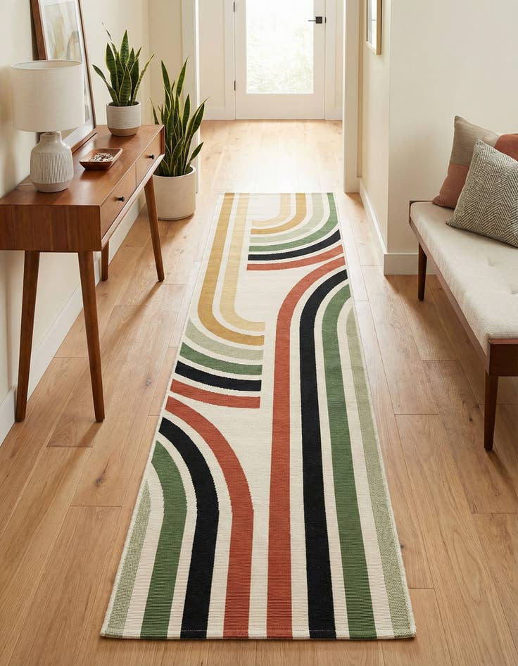 Detail image of 2' x 8'  Washable Modern Indoor / Outdoor Runner Rug