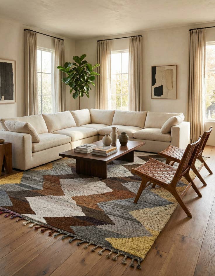 Detail image of 9' 3 x 11' 5  Hand Knotted Moroccan Wool Rug