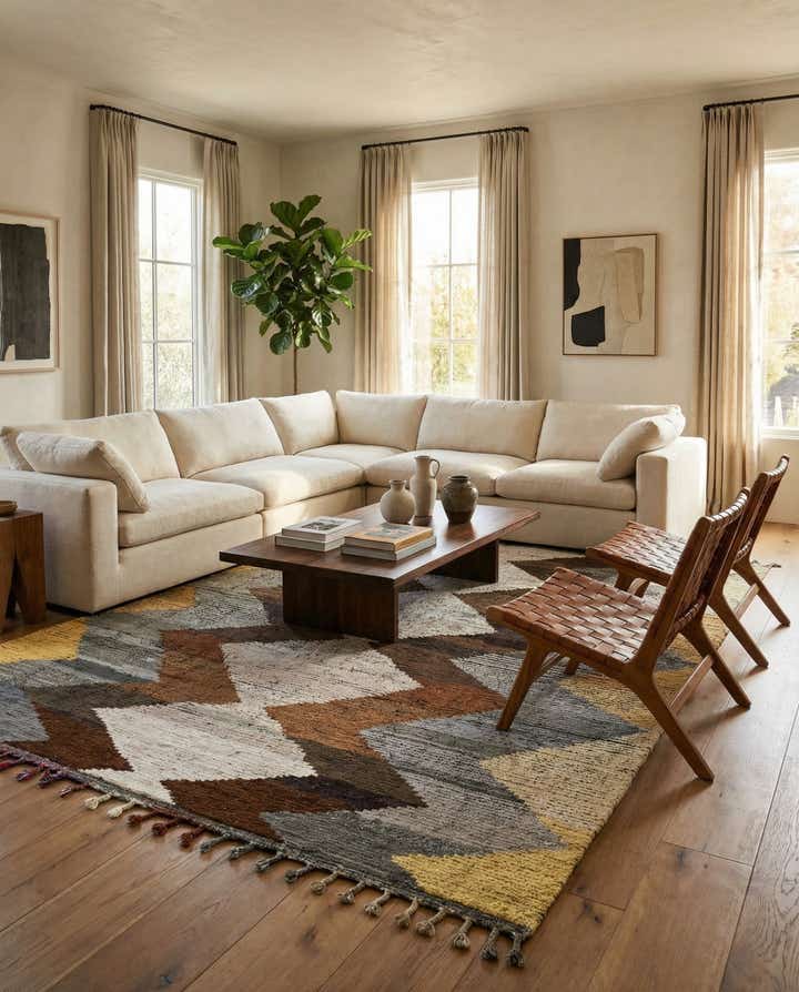 9' 3 x 11' 5 Hand Knotted Moroccan Wool Rug
