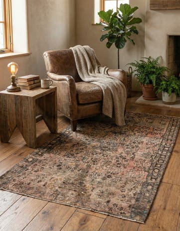 3' 7 x 6' Hand Knotted Ultra Vintage Persian Wool Rug