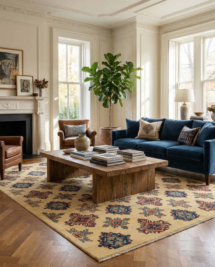 Detail image of 5' 9 x 8' Hand Knotted Kazak Rug