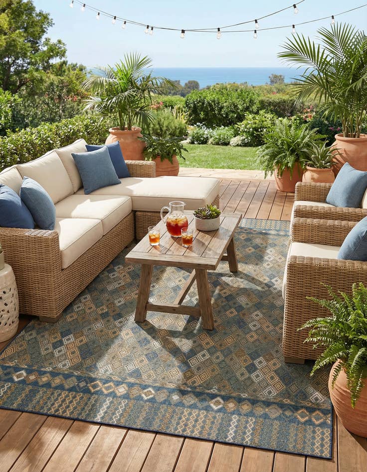 Detail image of 9' x 12'  Washable Baja Indoor / Outdoor Rug