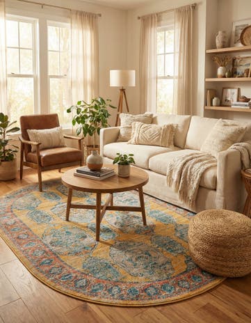 Yellow Lola Oval Rug