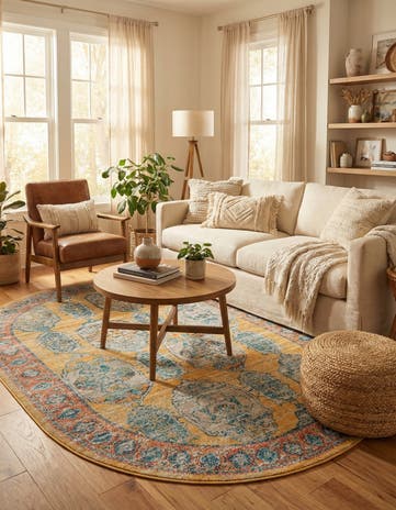 Yellow Lola Oval Rug
