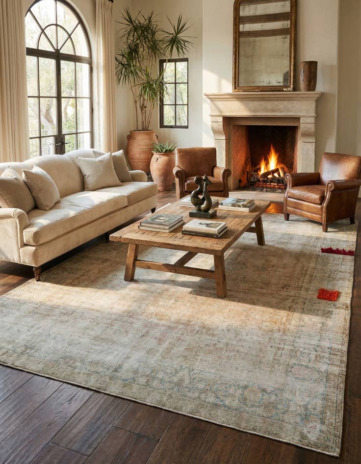 Detail image of 9' 9 x 13' 7  Hand Knotted Ultra Vintage Persian Wool Rug