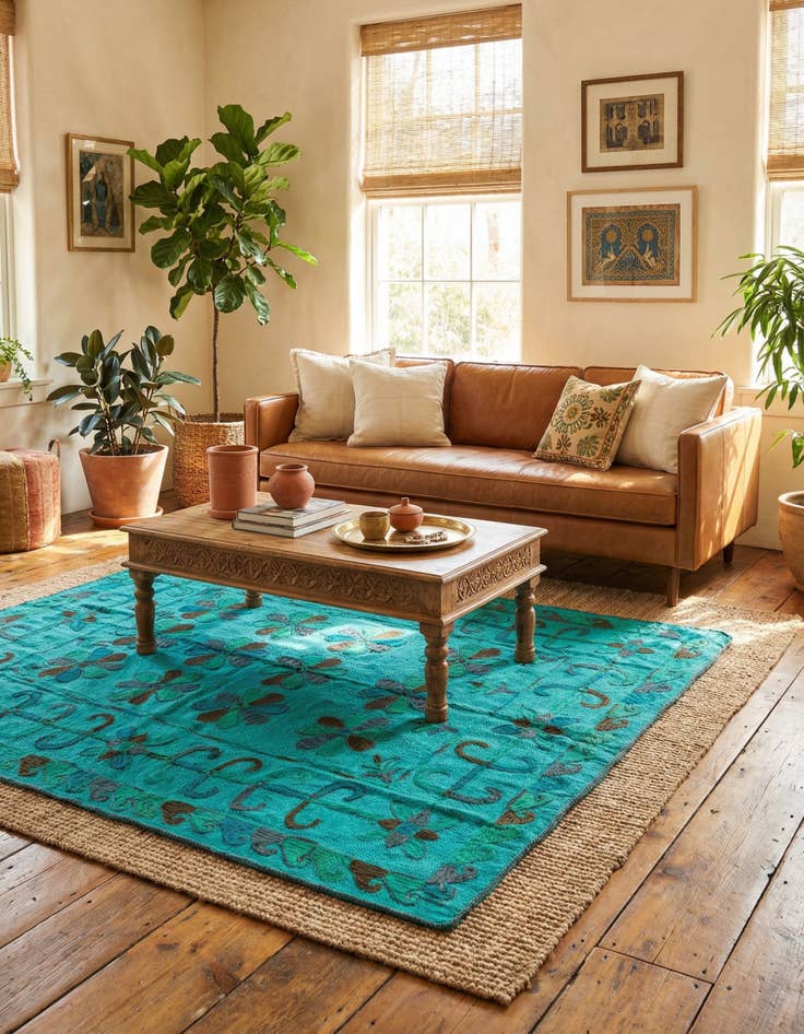 Detail image of 5' 5 x 6' 7  Hand Woven Kilim Suzani Wool Rug