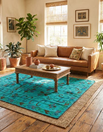 5' 5 x 6' 7 Hand Woven Kilim Suzani Wool Rug