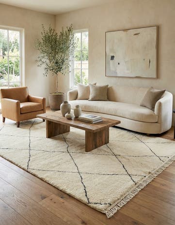 6' 8 x 9' 4 Hand Knotted Moroccan Wool Rug
