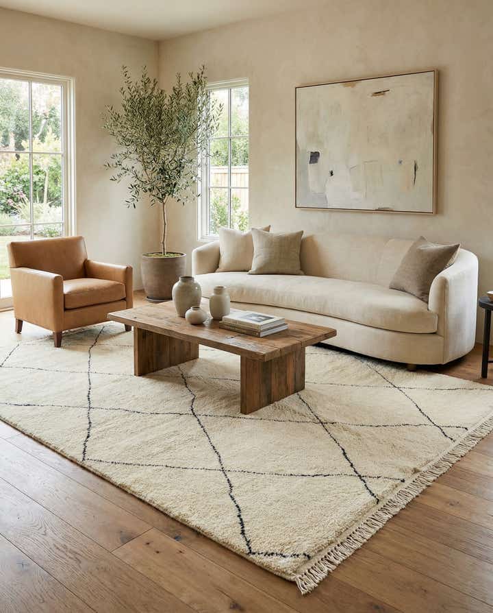 6' 8 x 9' 4 Hand Knotted Moroccan Wool Rug